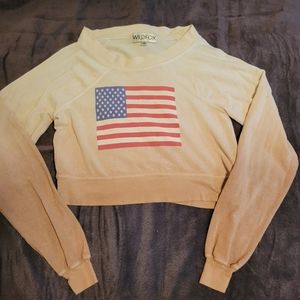 Balayage Wildfox sweater with American flag